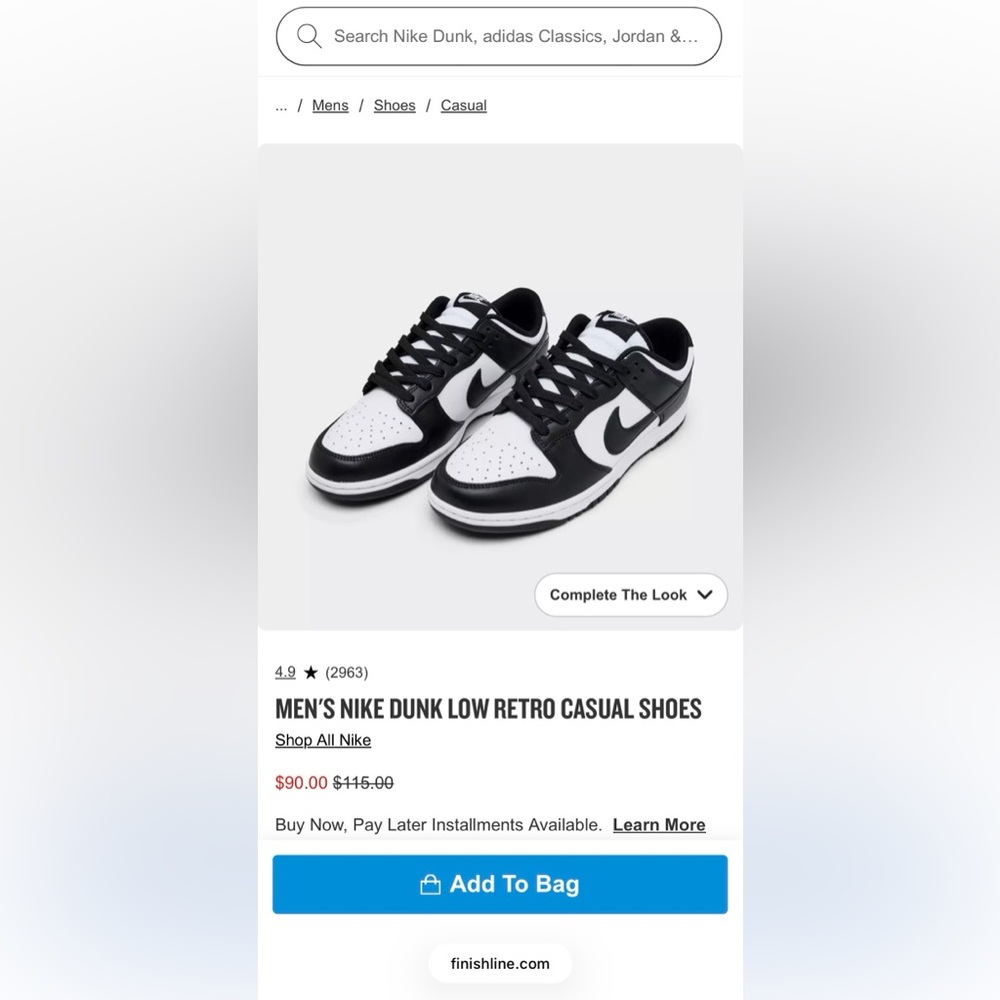 MEN'S NIKE DUNK LOW RETRO CASUAL SHOES